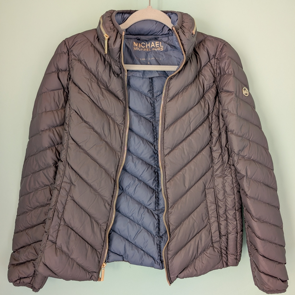 Michael Kors Women's Charcoal Puffer Jacket